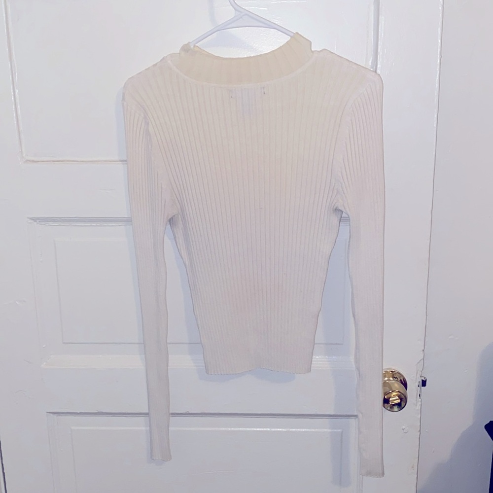 White Ribbed Sweater - Picture 4 of 4